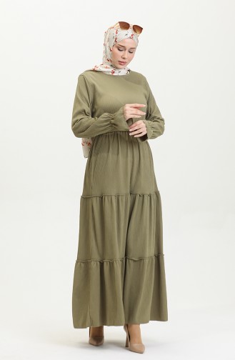 Belgüzar Skirt Gathered Dress Nzr003b-09 Light Khaki 003B-09