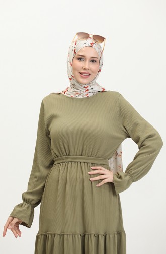Belgüzar Skirt Gathered Dress Nzr003b-09 Light Khaki 003B-09