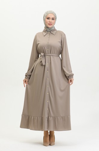 Hijab-jurk Met Knopen 2021-02 Mink 2021-02