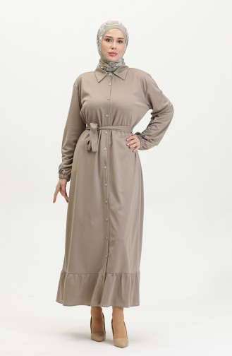 Hijab-jurk Met Knopen 2021-02 Mink 2021-02