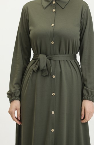 Geknöpftes Hijab-Kleid 2021-05 Khaki 2021-05