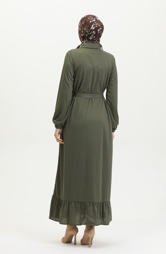 Geknöpftes Hijab-Kleid 2021-05 Khaki 2021-05