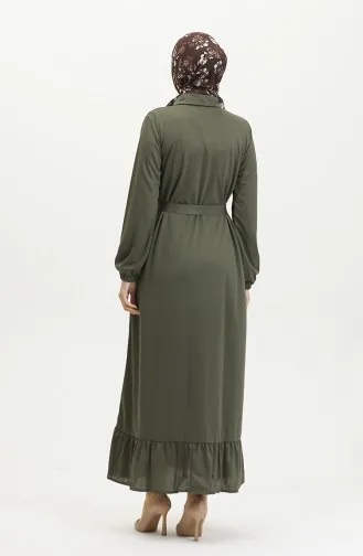Robe Hijab Boutonnée 2021-05 Kaki 2021-05