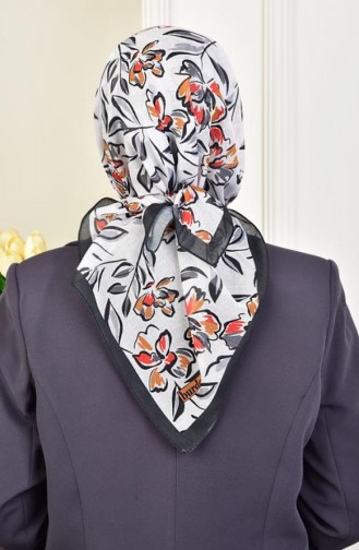 Azalea-Schal Aus Weicher Baumwolle Mit Muster Schwarz Acelyasoft00 001 00_001