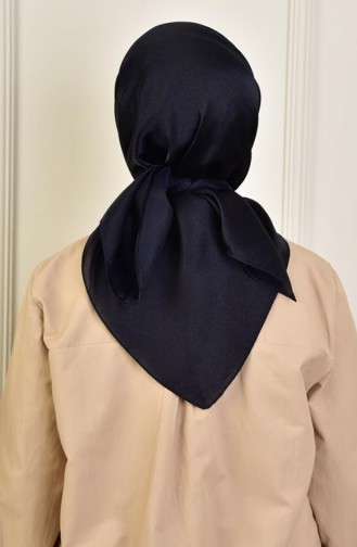 Janjan Satin Evening Dress Scarf Navy Blue Janjanesarp00 002 00_002