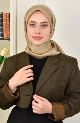 Janjan Saten Abiyelik Eşarp Bej Janjanesarp00 005