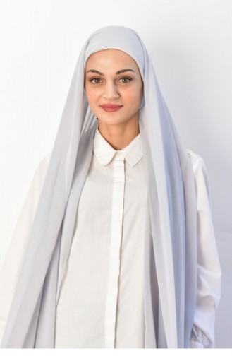 Practical Bonnet Chiffon Shawl Silver Prtkbone00 018 00_018