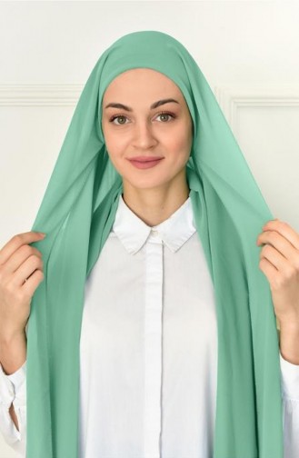 Praktischer Bonnet-Chiffon-Schal Wassergrün Prtkbone00 058 00_058
