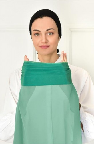 Bonnet Pratique Châle En Mousseline De Soie Vert D`eau Prtkbone00 058 00_058