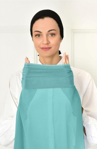 Bonnet Pratique Châle En Mousseline De Soie Bleu Bébé Prtkbone00 080 00_080