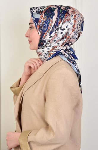 Twill Mixed Pattern Scarf Navy Blue Twillcini 002 002