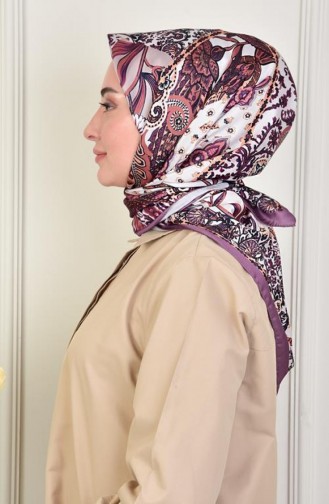 Twill Sjaal Met Gemengd Patroon Plum Twillcini 012 012