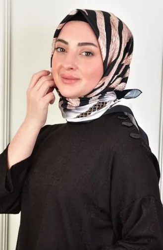Twill Zebra Desen Eşarp Siyah Twıllzebra 001