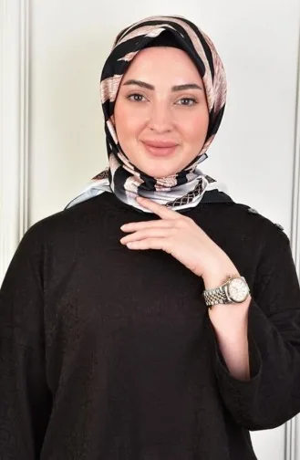 Twill Zebra Desen Eşarp Siyah Twıllzebra 001