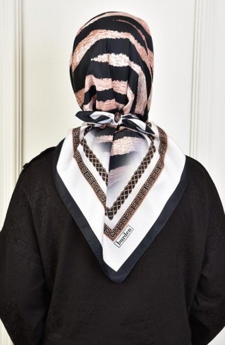 Twill Zebra Pattern Scarf Black Twillzebra 001 001