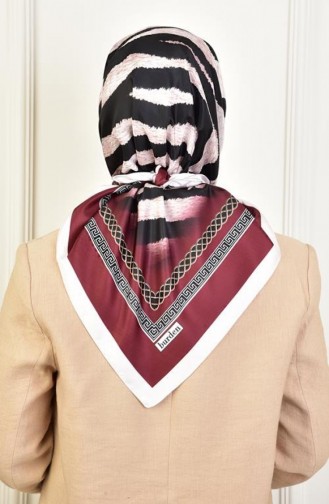 Twill Zebra Pattern Scarf Claret Red Twillzebra 003 003