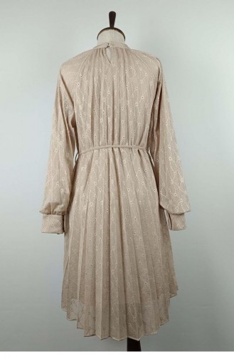Large Size Lace Pleated Tunic Mink T1694 1012