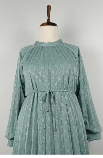 Large Size Lace Pleated Tunic Mint T1694 1013