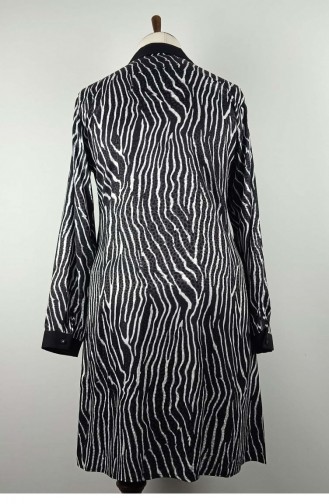 Large Size Patterned Tunic Black T1682 1016