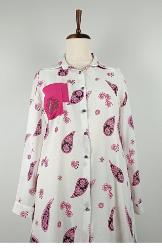 Große Tunika Mit Steindetail Rosa T1686 1030
