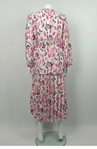 Large Size Patterned Suit Pink Tk212 1032