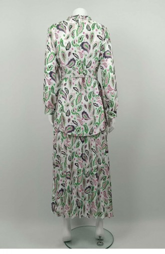 Large Size Patterned Suit Green Tk212 1036