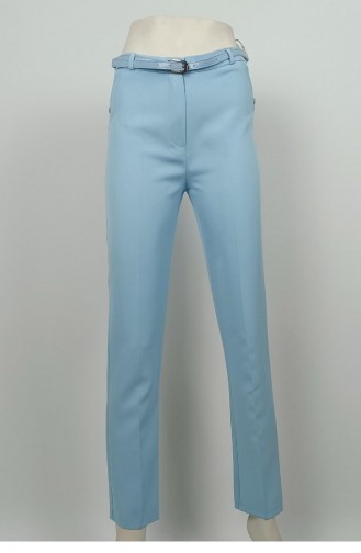 Long Leg Fabric Trousers Baby Blue 3082 1058