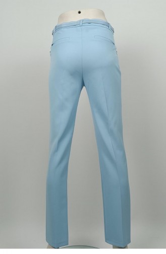 Long Leg Fabric Trousers Baby Blue 3082 1058