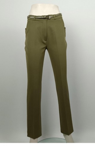 Stoffen Broek Met Lange Pijpen Kaki 3082 1059