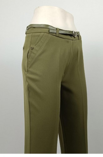 Stoffen Broek Met Lange Pijpen Kaki 3082 1059