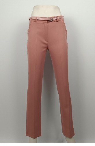 Pantalon En Tissu à Jambes Longues Rose Séchée 3082 1062