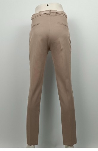 Long Leg Fabric Trousers Mink 3082 1063