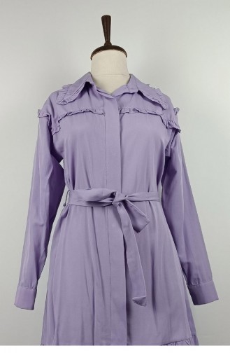 Ruffle Detailed Tunic Lilac T1554 1068