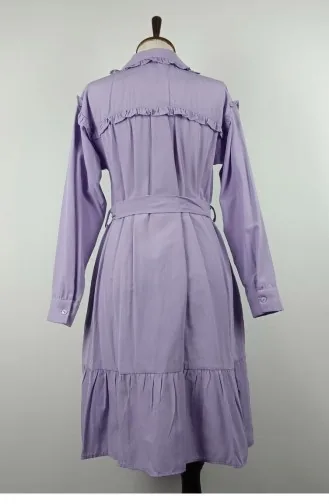 Ruffle Detailed Tunic Lilac T1554 1068