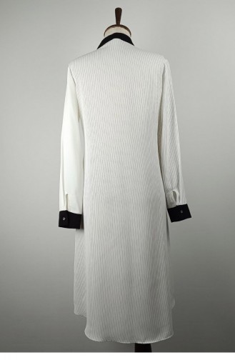 Lace Detailed Striped Tunic White G3084 1118