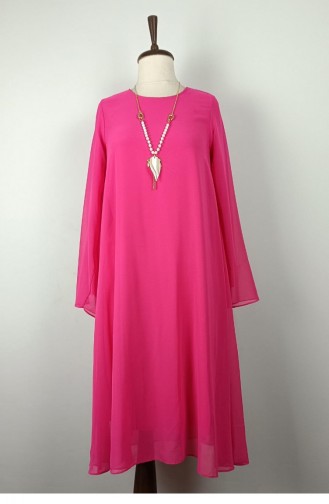 Grote Maten Chiffon Tuniek Roze T1678 1153