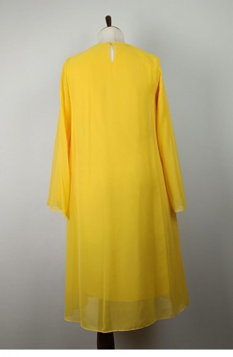 Large Size Chiffon Tunic Yellow T1678 1154