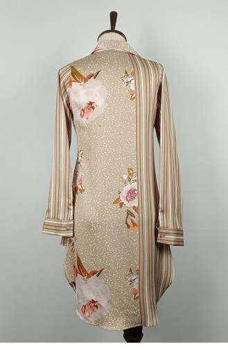 Patterned Stone Embroidered Tunic Mink T1615 790