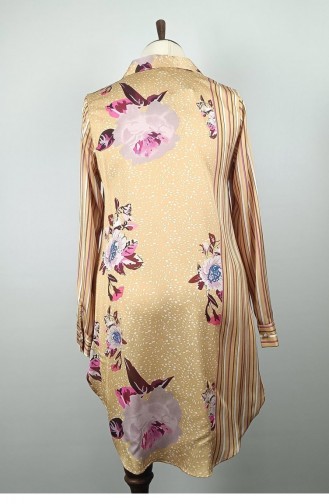 Patterned Stone Embroidered Tunic Mustard T1615 794