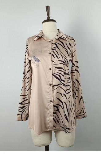Stone Detailed Plus Size Shirt Vizont1660 804
