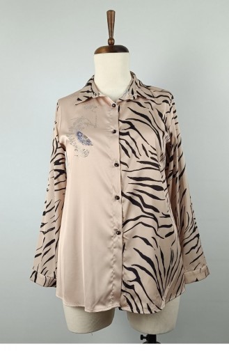 Stone Detailed Plus Size Shirt Vizont1660 804