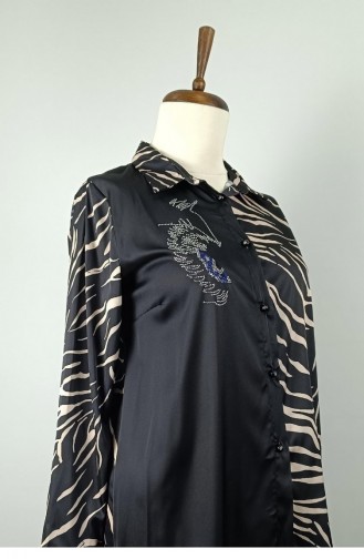 Chemise Grande Taille Détaillée En Pierre Noire T1660 805