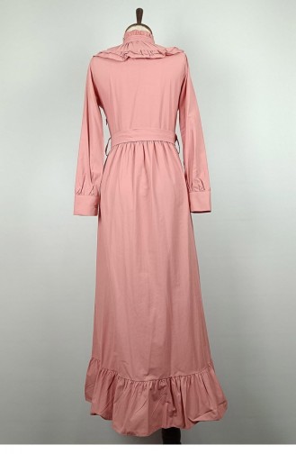 Ruffle Detailed Dress Dried Rose 7736 928