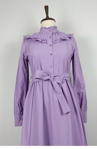 Ruffle Detailed Dress Lilac 7736 929