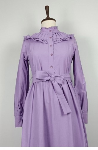 Robe Détaillée à Volants Lilas 7736 929