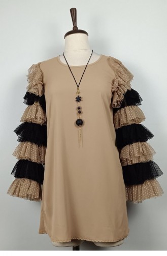 Tunic With Tulle Sleeves Mink 199 935