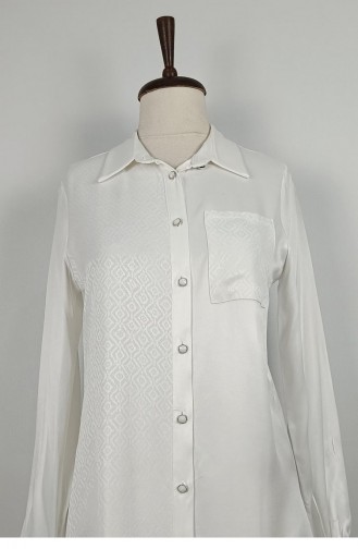 Patterned Plus Size Tunic White T1695 949