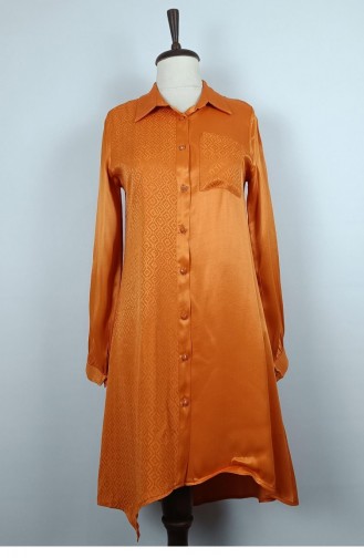 Patterned Plus Size Tunic Orange T1695 950