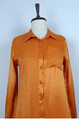 Patterned Plus Size Tunic Orange T1695 950