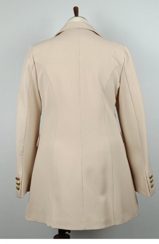 Long Large Size Blazer Jacket Beige C1003 967